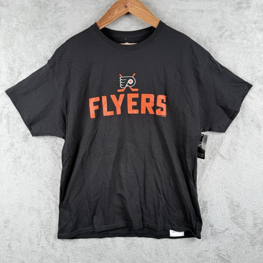 Philadelphia Flyers Shirt Mens XL Black Short Sleeve NHL‎ Hockey Fandom NWT